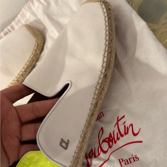 Christian Louboutin White and Tan Loafers Slip-Ons main image 6